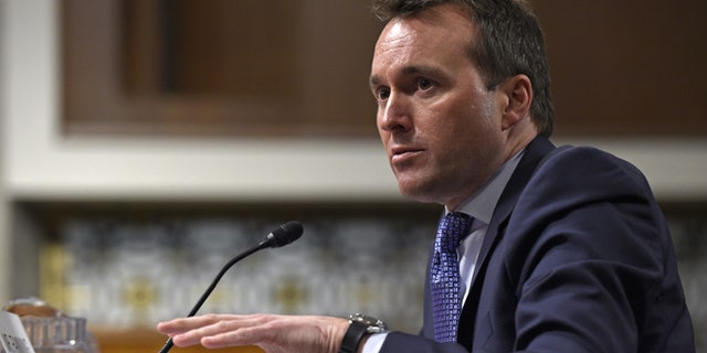 Army Secretary nominee Eric Fanning testifies on Capitol Hill in Washington, Thursday, Jan. 21, 2016, before the Senate Armed Services Committee hearing on his nomination. (AP Photo/Susan Walsh)