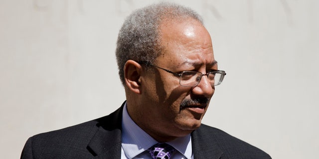 FILE: March 11, 2016: Rep. Chaka Fattah, D-Pa., walks from the federal courthouse in Philadelphia, Pa. (AP)