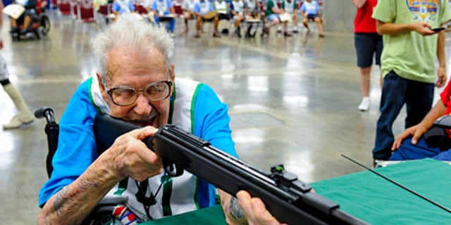 Jack Faust, of Hayward, Calif., will be among nearly 900 competitors in the 26th National Veterans Golden Age Games, a sports and recreation competition sponsored by the Department of Veterans Affairs for former soldiers age 55 and older. He's believed to be the only centenarian competitor in the event's history. (VA.gov)