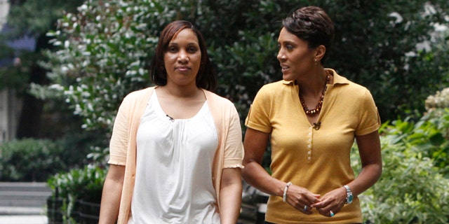 In this undated photo provided by ABC News, Robin Roberts, right, talks to Nafissatou Diallo, the alleged victim in the Dominique Strauss-Kahn assault case.