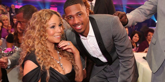 HOLLYWOOD, CA - NOVEMBER: Singer Mariah Carey and TeenNick Chairman and HALO Awards host Nick Cannon attend Nickelodeon's 2012 TeenNick HALO Awards at Hollywood Palladium on November 17, 2012 in Hollywood, California.