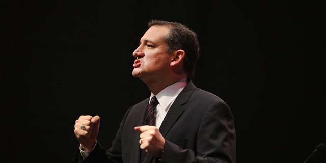 WAUKEE, IA - APRIL 25: Senator Ted Cruz (R-TX) speaks to guests gathered at the Point of Grace Church for the Iowa Faith and Freedom Coalition 2015 Spring Kickoff on April 25, 2015 in Waukee, Iowa. The Iowa Faith & Freedom Coalition, a conservative Christian organization, hosted 9 potential contenders for the 2016 Republican presidential nominations at the event. (Photo by Scott Olson/Getty Images)