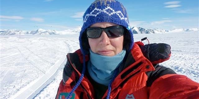 Nov. 19, 2011: Felicity Aston takes a picture of herself at Union Glacier days before she traveled to her starting point on the Ross Ice Shelf for a solo trek across Antarctica.