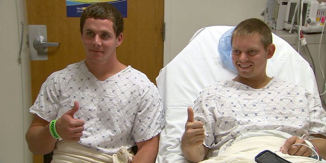 Deputy Andrew Fenlon, left, donated his kidney to fellow officer and longtime friend Frederick "Sonny" Davis.