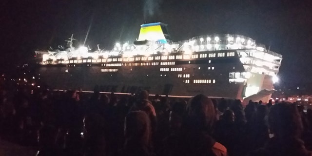 The ferry that Salim took from Lesbos, a Greek island in the northern Aegean Sea, to Athens.