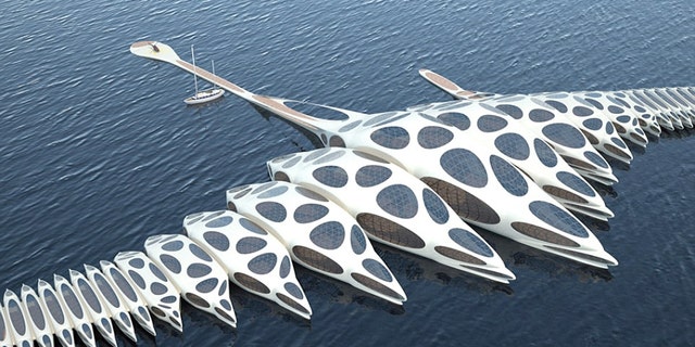The MORPHotel design is a hotel with the ability to adapt and move with the ocean currents.