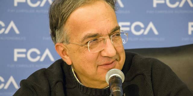 Fiat Chrysler's President Sergio Marchionee delivers a press conference in Detroit, Michigan, Jan. 9, 2017.