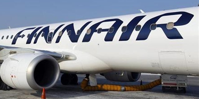 FILE: A Finnair airplane at the airport.