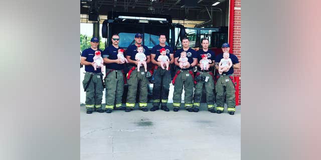 Seven of the 20 Glenpool firefighters became fathers within months of each other.