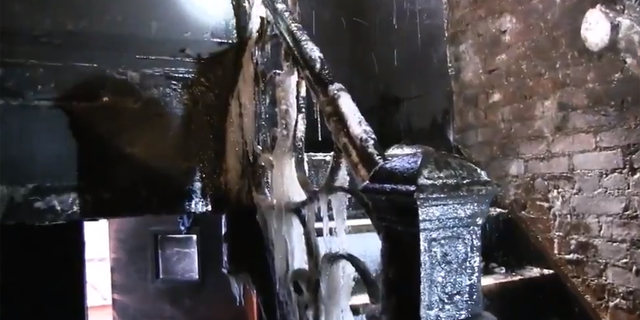 The inside of a Bronx building that was devastated by fire Thursday night.