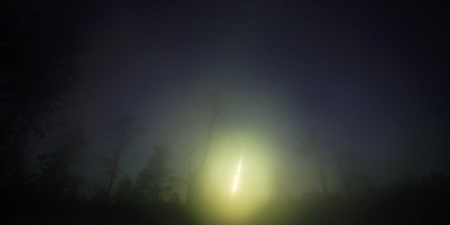 A picture of the Annama meteorite fireball over Russia's Kola Peninsula.