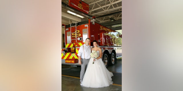 The newlyweds added that the fact Bourasa was able to help out with the emergency made their wedding a day they’ll remember forever.