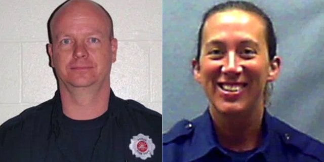 Lt. Art Dean (left) and Provisional Lt. Deann Eller (right) have both been placed on administrative leave after allegations emerged they filmed pornographic videos in a fire house.