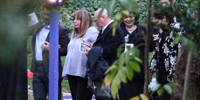 Penny Marshall leaves a memorial service for Carrie Fisher and Debbie Reynolds.