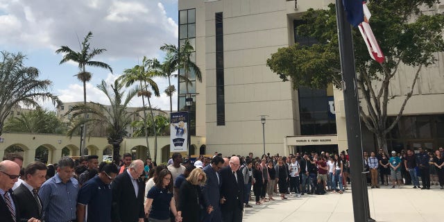 Hundreds gathered Monday around the Graham Center, the university’s main hub, at 1:47 p.m. to remember the lives lost on Thursday.