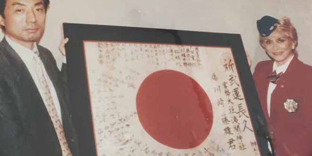 Japanese soldier Fujio Kawasaki's battle flag. (Tess McCormack)