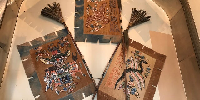 Korean battle flags purportedly tied to Kim Ung-u, Kim Jong Un’s ancestor, were found this month at the U.S. Naval Academy as British ensigns were being taken out of display cases, the US Naval Institute (USNI) said Friday.