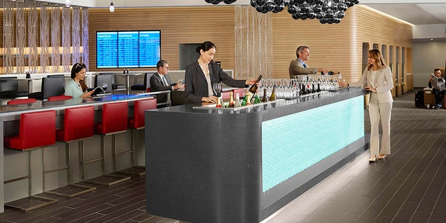 According to American Airlines’ website, minors are not permitted into the lounge without a parent.