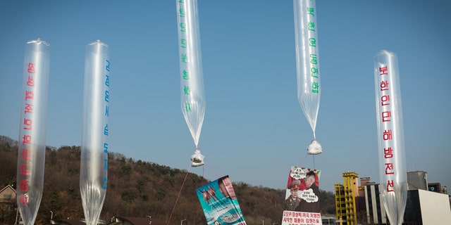 The flash drives are often sent into North Korea with balloons.