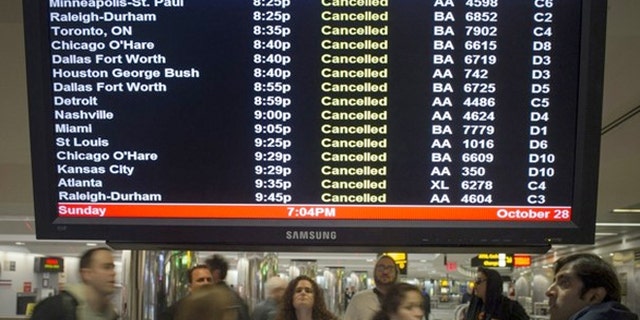 Hurricane Sandy's powerful winds is already affecting the region and cancelling thousands of flights.