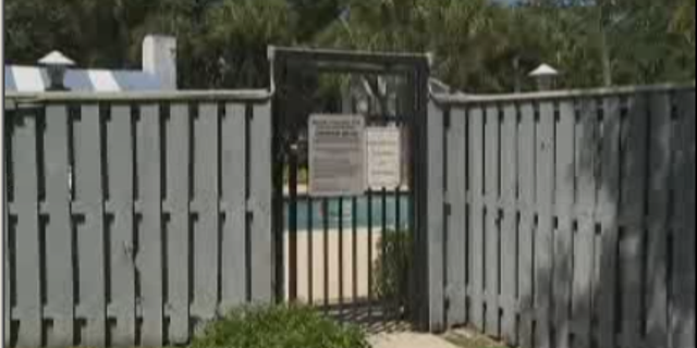 A entrance to the pool in North Lauderdale.