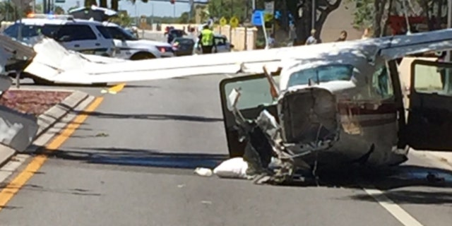 A small plane crashed on a Florida road on Tuesday.