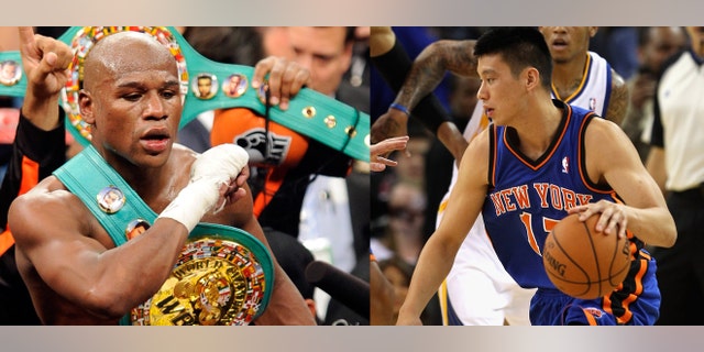 Floyd Mayweather Jr., who fights Miguel Cotto in May, injects race in the Jeremy Lin story.