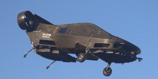 This image provided by Urban Aeronautics/Tactical Robotics shows an Israeli-made flying car. Urban Aeronautics conducted flight tests of its passenger-carrying drone call the Cormorant.