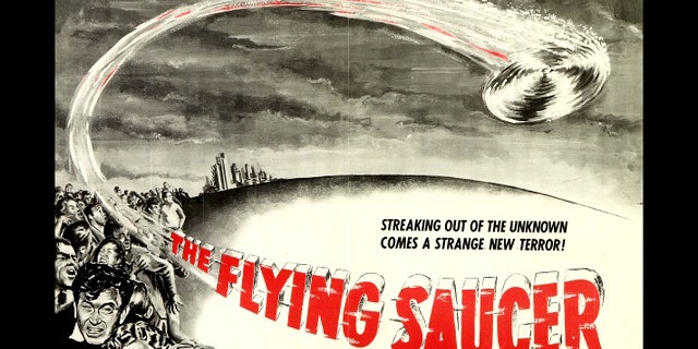 Promotional poster for the 1950 film "The Flying Saucer."