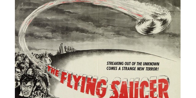 Promotional poster for the 1950 film "The Flying Saucer."