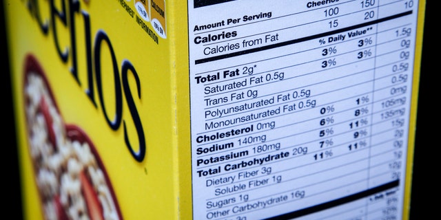 FILE - In this Jan. 23, 2014 file photo, the nutrition facts label on the side of a cereal box is photographed in Washington. Nutrition facts labels on food packages are getting a long-awaited makeover, with calories listed in bigger, bolder type and a new line for added sugars. (AP Photo/J. David Ake, File)