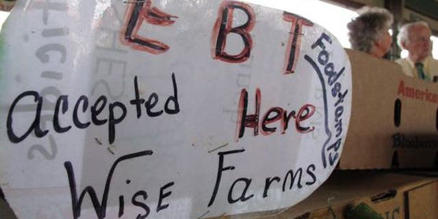 FILE: May 8, 2012: A display is shown at State Farmers Market in Raleigh, N.C., which accepts food stamp recipients.