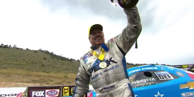 John Force set a new record for oldest person to win an NHRA Funny Car race with his victory at the Dodge Mile-High Nationals in Colorado on Sunday.