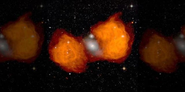The Fornax galaxy with an active black hole at its center. This image was captured by the Very Large Array. (National Radio Astronomy Observatory)