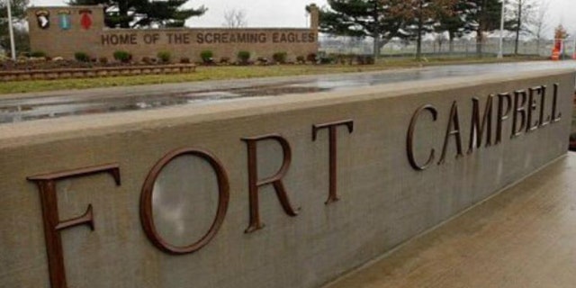 A sign at an entrance to Fort Campbell, Kentucky.