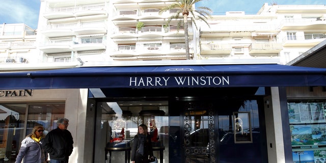 Outside view of the Harry Winston jewelry store in Cannes, southern France, Wednesday, Jan. 18, 2017.
