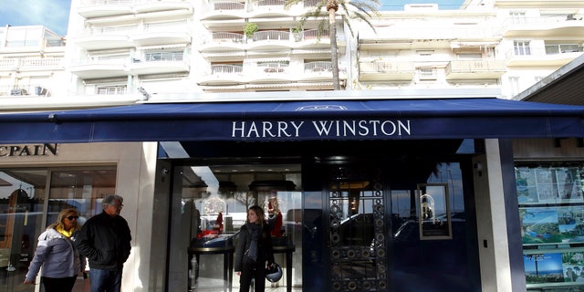 Outside view of the Harry Winston jewelry store in Cannes, southern France, Wednesday, Jan. 18, 2017.