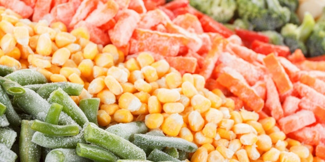 Mixed vegetables background. Deep Freeze for longer storage