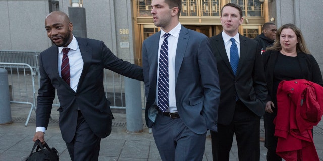 Fyre Festival founder Billy McFarland requests early release from prison due to coronavirus 2 Billy McFarland, center, accompanied by his attorney Randall Jackson, left, leaves federal court after pleading guilty to wire fraud charges.
