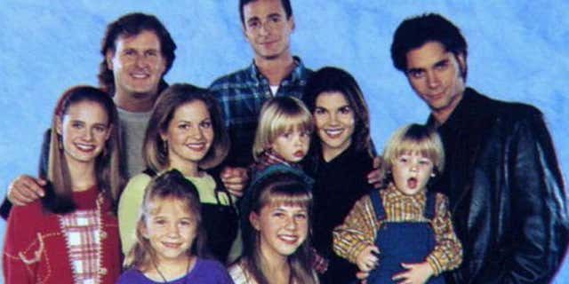 "Full House" cast: (front) Ashley Olsen, Jodie Sweetin, (mid) Andrea Barber, Candice Cameron, Blake Tuomy-Wilhoit, Lori Loughline, Dylan Tuomy-Wilhoit, (back) Dave Coulier, Bob Saget and John Stamos.