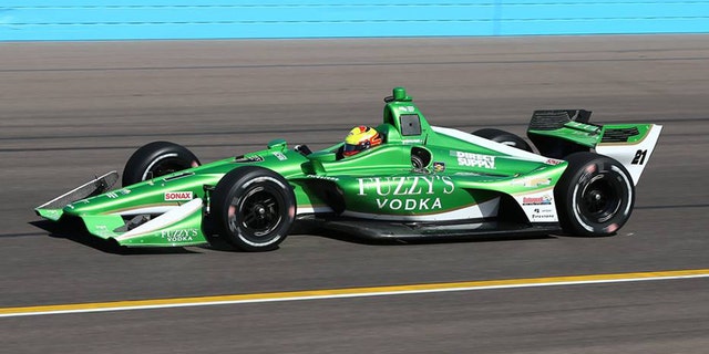 Patrick's Chevy-powered Indycar will be green like Spencer Pigot's seen here testing in Phoenix, but it'll be GoDaddy green.