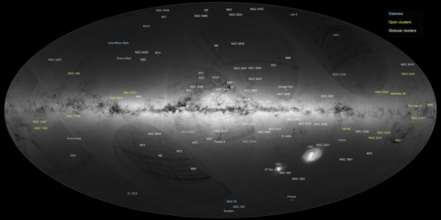 Gaia’s first sky map, annotated (ESA/Gaia/DPAC)
