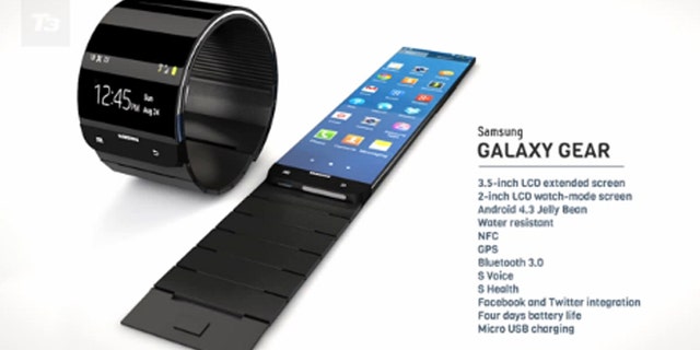 An unofficial rendering of Samsung's rumored Galaxy Gear smartwatch.