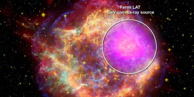 A NASA image shows the remnants of a supernova. A telescope acting like a huge digital camera can capture the gamma rays the ancient explosion emitted.