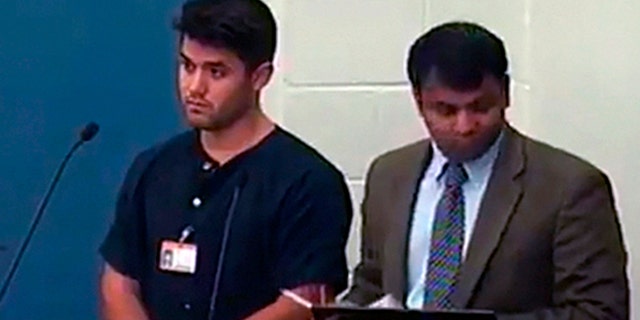 Alexander Garces, 22, appeared before a judge Tuesday on charges of sexual battery and false imprisonment.
