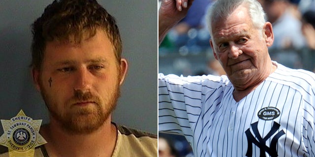 Jeffery Garmon, 20, left, was accused of stealing a 1956 World Series ticket notable for a perfect game by New York Yankees pitcher Don Larsen, right.