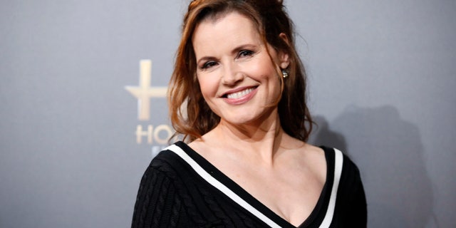 November 14, 2014. Geena Davis poses backstage during the Hollywood Film Awards in Hollywood, California.