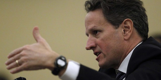Treasury Secretary Tim Geithner testifies at a House Ways and Means Committee hearing on Capitol Hill Feb. 15.