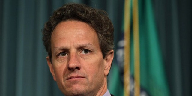 Treasury Secretary Timothy Geithner is pictured at a briefing at the Treasury Department in Washington May 13.