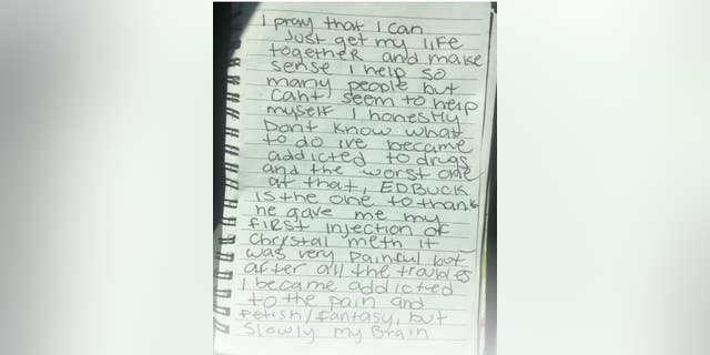 A page of Moore's journal is seen in the screen grab above.
